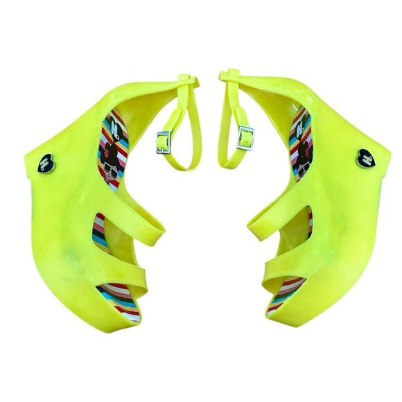 Gwen Stefani Harajuko Lovers Rare Neon Jelly Wedge Sandals Size 7 - Picture 5 of 10